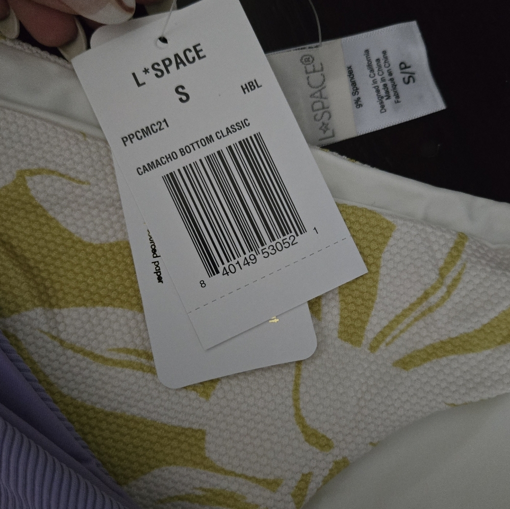 BOGO๐๐โฑ๏ธ NWT L*Space Women's Purple and Yellow & White Textured Bottoms - Picture 3 of 6
